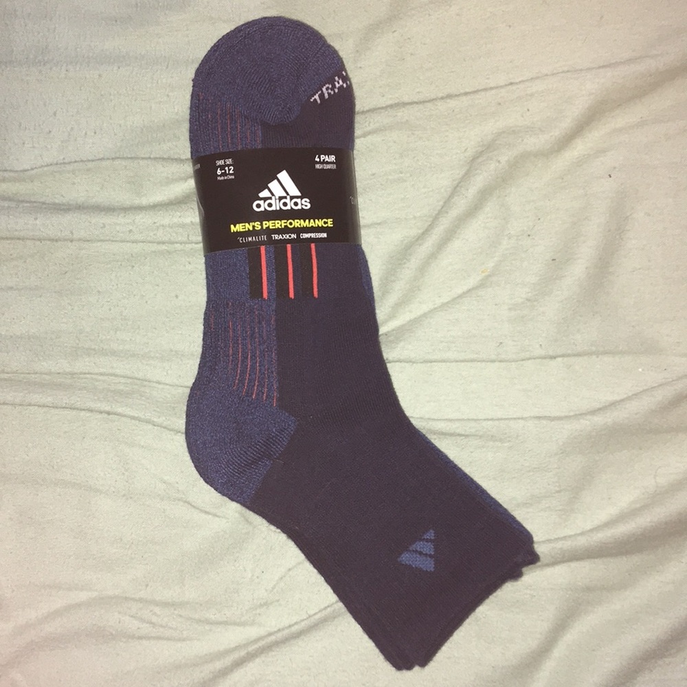 Brand New 4 pack Adidas socks men size 6-12